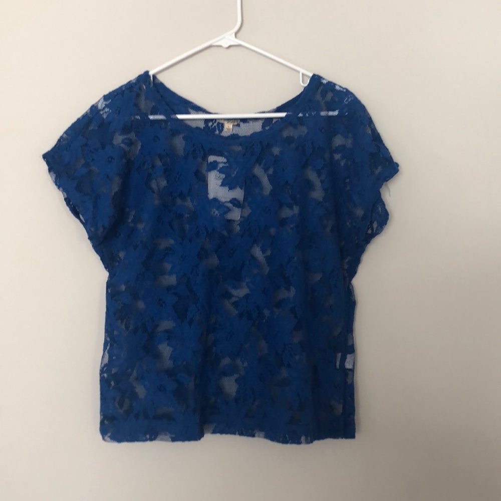 Sheer blue top